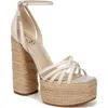Sam Edelman Kade Ankle Strap Espadrille Platform Sandal In Modern Ivory