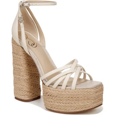 Sam Edelman Kade Ankle Strap Espadrille Platform Sandal In Modern Ivory