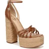 Sam Edelman Kade Platform Sandal Rich Cognac Leather In Rich Cognac