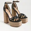 Sam Edelman Kade Ankle Strap Espadrille Platform Sandal In Black