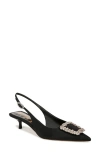 Sam Edelman Kaitlyn Slingback Pointed Toe Kitten Heel Pump In Black