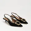 Sam Edelman Kammie Slingback Pump Black Leather In Black