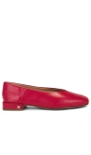 Sam Edelman Kasey Square Toe Ballet Flat Scarlet Red Leather In 스칼렛