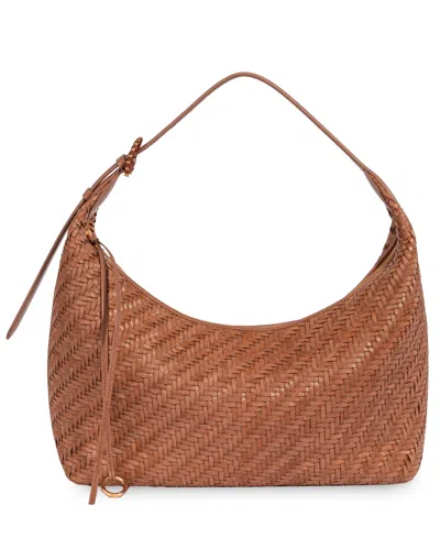 Sam Edelman Kasey Handwoven Leather Extra-large Hobo Handbag In Brown