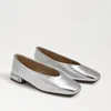 Sam Edelman Kasey Square Toe Ballet Flat Soft Silver Leather In Silver