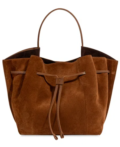 Sam Edelman Kate Leather Magnetic-snap Large Tote In Brown