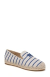 Sam Edelman Kathleen Espadrille Flat Loafer Cobalt Blue Stripe Canvas In Cobalt