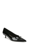 Sam Edelman Kaya Pointed Toe Kitten Heel Pump In Black Patent