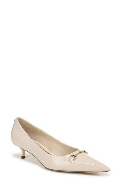 Sam Edelman Kaya Pointed Toe Kitten Heel Pump In White
