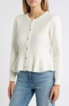 Sam Edelman Keegan Peplum Cardigan In Gardenia