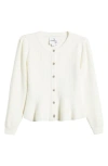 Sam Edelman Keegan Peplum Cardigan In Gardenia