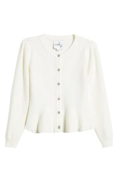 Sam Edelman Keegan Peplum Cardigan In Gardenia