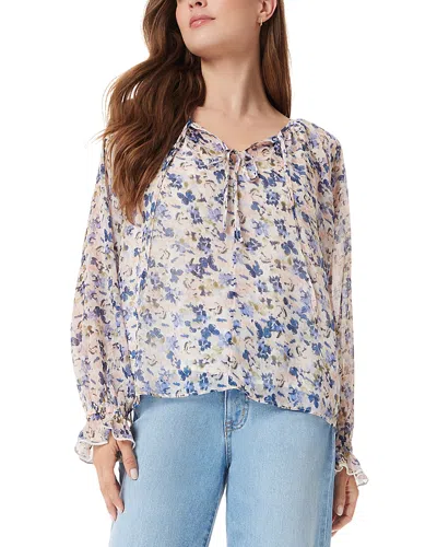 Sam Edelman Kelsie Floral Print Top In Navy-petal Scatter