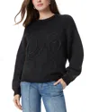 Sam Edelman Khloe Boxy Crewneck Pullover Sweater In Black