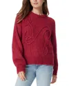 Sam Edelman Women's Khloe Crewneck Boxy Pullover Sweater In Cerise