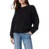 Sam Edelman Khloe Boxy Crewneck Pullover Sweater In Black