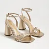 Sam Edelman Kia Womens Strappy Ankle Strap Heel Sandals In Gold