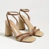 Sam Edelman Kia Block Heel Sandal Saddle Leather In Brown