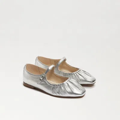 Sam Edelman Kids' Girl's Maeve Micah Metallic Leather Mary Janes In Silver
