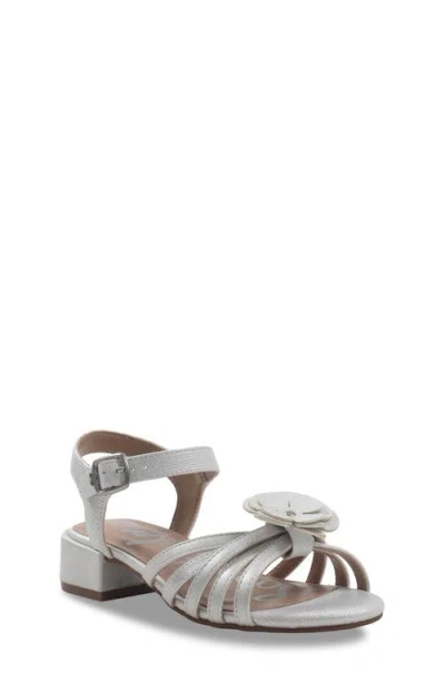 Sam Edelman Kids' Calla Flower Ankle Strap Sandal In Silver