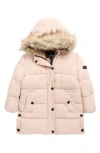Sam Edelman Kids' Expedition Faux Fur Lined Hooded Puffer Jacket In Pink
