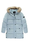 Sam Edelman Kids' Faux Fur Trim Puffer Jacket In Multi