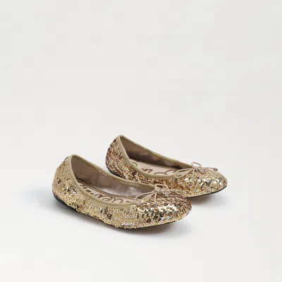 SAM EDELMAN SAM EDELMAN KIDS' FELICIA BALLET FLAT GOLD MULTI
