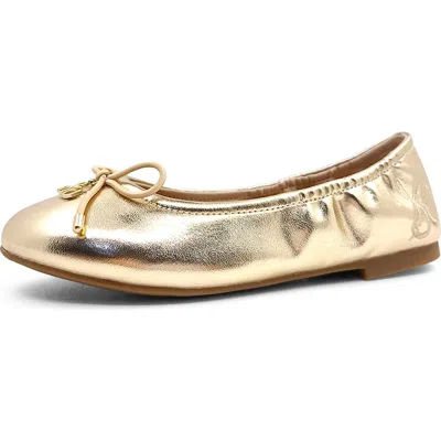 Sam Edelman Kids' Felicia Flex Faux Leather Ballet Flat In Gold