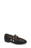 Sam Edelman Kids' Maeve Button Mary Jane Flat In Black