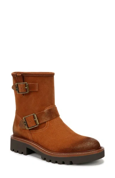 Sam Edelman Kinsley Motorcycle Boot In Amber Brown In Multi