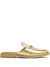 Sam Edelman Kira Bit Mule Amber Gold Leather In Gold