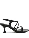 Sam Edelman Riana Strapy Heel Sandal Black Paten Leather In Black