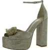 Sam Edelman Kori Flora Womens Woven Ankle Strap Platform Sandals In Multi