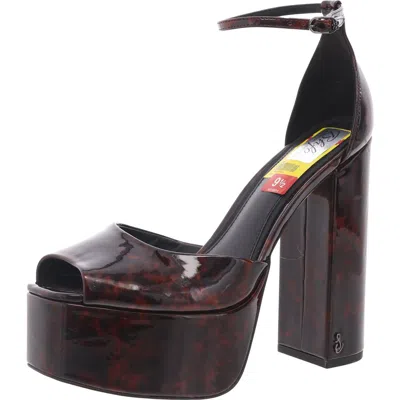 Sam Edelman Kori Womens Buckle Ankle Strap Platform Sandals In Brown