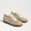 Sam Edelman Womens Tan Comb Kyla Branded Suede And Mesh Low-top Trainers In Beige