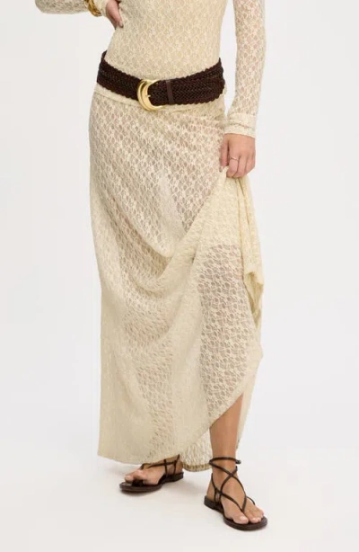 Sam Edelman Lace Knit Maxi Skirt In Neutral