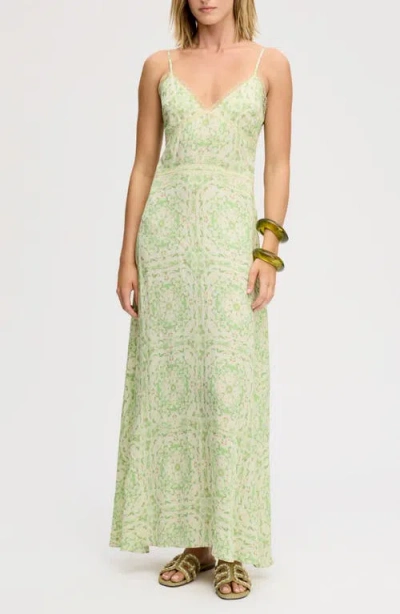 Sam Edelman Lace Trim Maxi Slipdress In Green