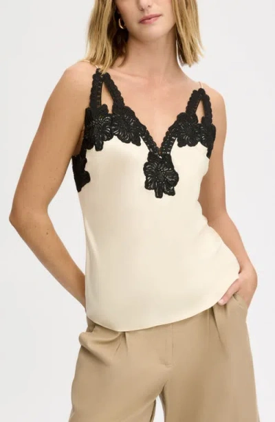Sam Edelman Lace Trim Top In Brown