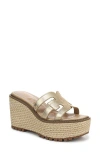 Sam Edelman Laine Platform Wedge Sandal In Gold