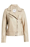Sam Edelman Lambskin Moto Jacket In Oyster