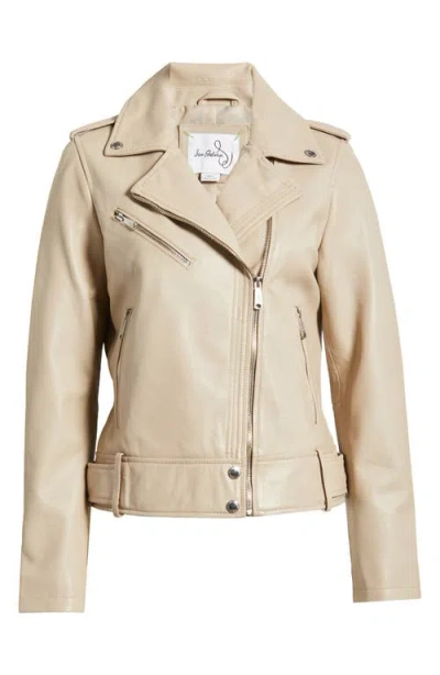 Sam Edelman Lambskin Moto Jacket In Oyster
