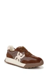 Sam Edelman Langley Lace Up Sneaker Brown Houndstooth Suede In Multi