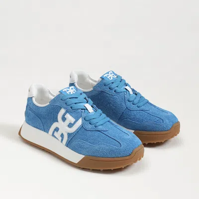 Sam Edelman Langley Lace Up Sneaker Azure Blue Suede