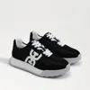 Sam Edelman Womens Black Langley Branded Suede And Mesh Low-top Trainers Eur 40 / 7 Uk In Black