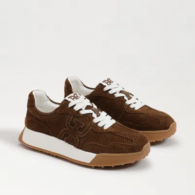 Sam Edelman Langley Lace Up Sneaker Cinnamon Brown Corduroy