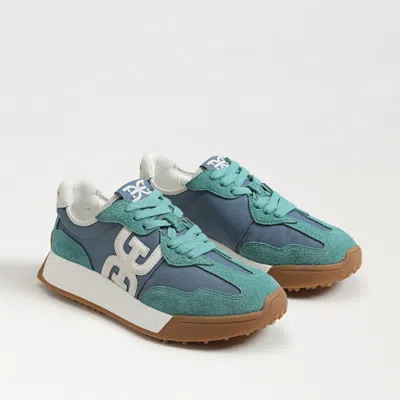 Sam Edelman Langley Lace Up Sneaker Coastal Blue/green Suede