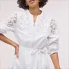Sam Edelman Lanie Tie Belt Mini Dress Bright White In White