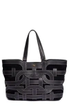 Sam Edelman Large Bay Leather Shopper Tote In Black