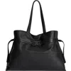 Sam Edelman Large Poppy Drawstring Leather Crossbody Bag In Black