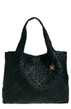 Sam Edelman Large Priya Woven Leather Tote In Black